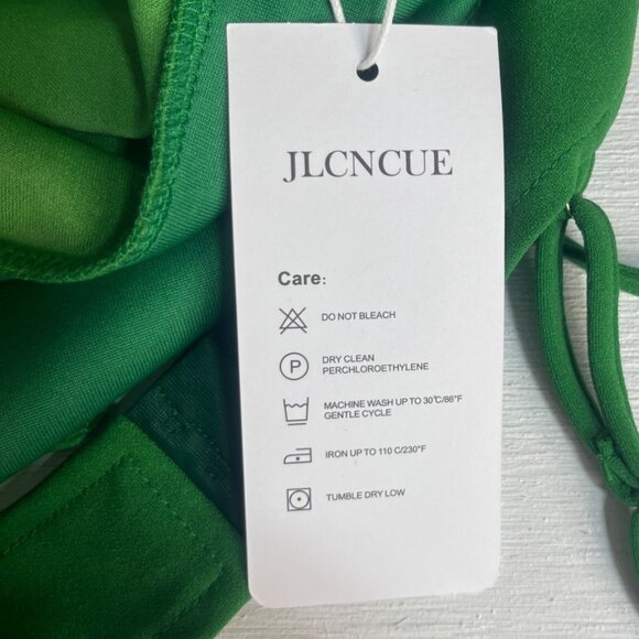 JLCNCUE Maxi Dress Womens XS Green New Sexy Backless Square Neck - Picture 9 of 11